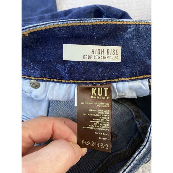 NWT Kut From Kloth Sz 6 Hirise Straight Medium Wash Cropped Denim Jeans - Picture 5 of 7